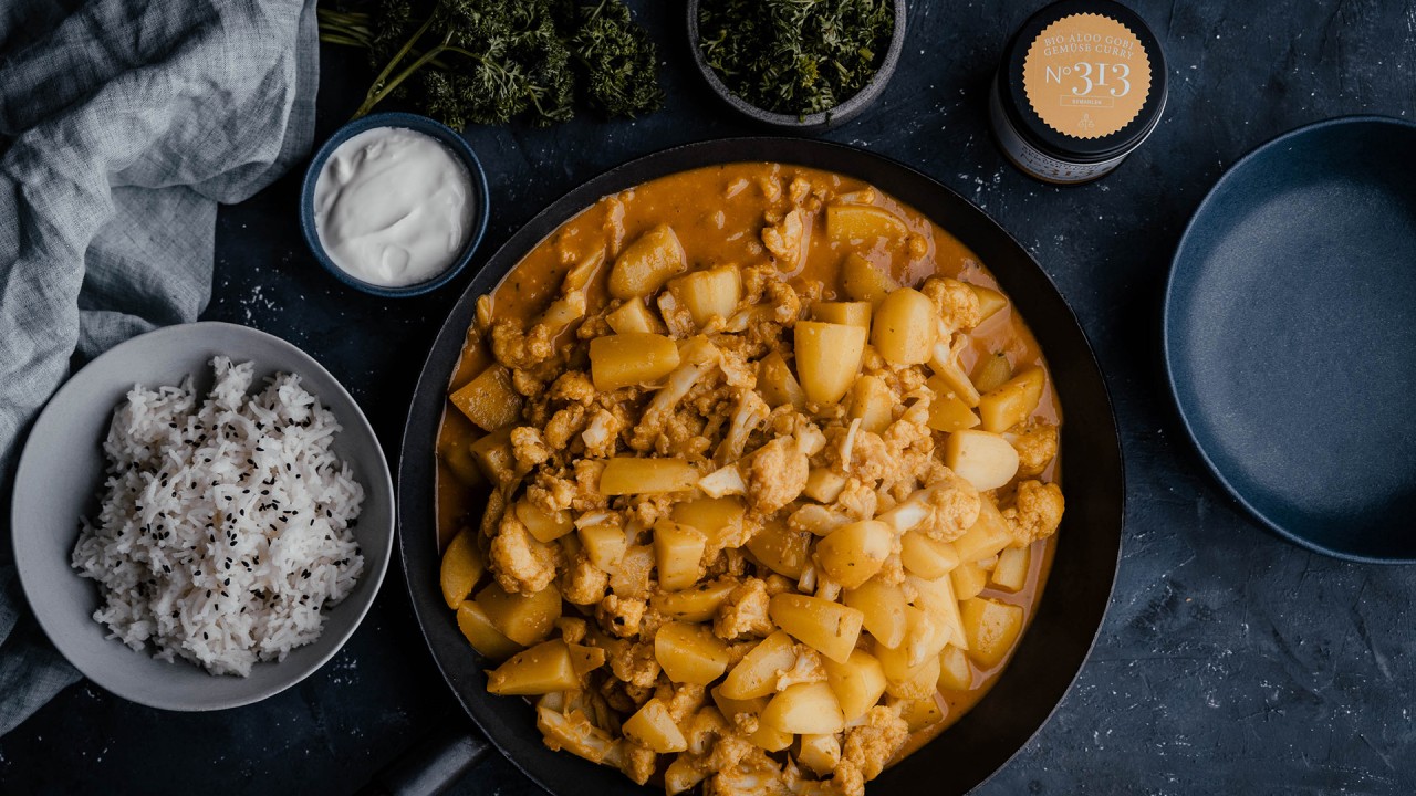 Indisches Blumenkohl-Kartoffel-Curry &amp;quot;Aloo Gobi&amp;quot;